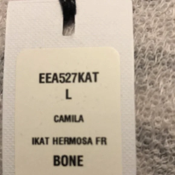 NWT Michael Stars Bone & Black Pullover Leopard Camila V-Neck Sweatshirt - Picture 5 of 5